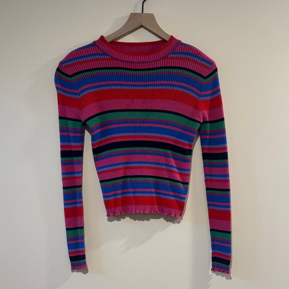 BP. Striped Pink Long Sleeve Shirt Size XS